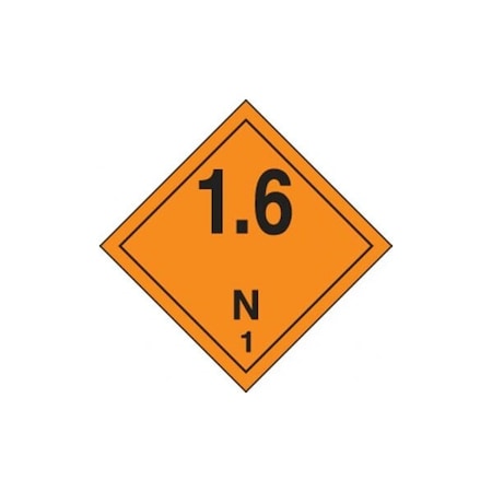 Accuform TDG PLACARD CLASS 1 273MM x 273MM TCP157CT25 TCP157CT25
